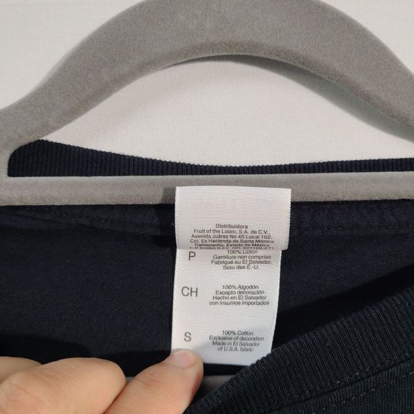 Fruit of the Loom Black 100% Cotton Men's Soft Long Sleeve Crew T-Shirt Small - Picture 6 of 9